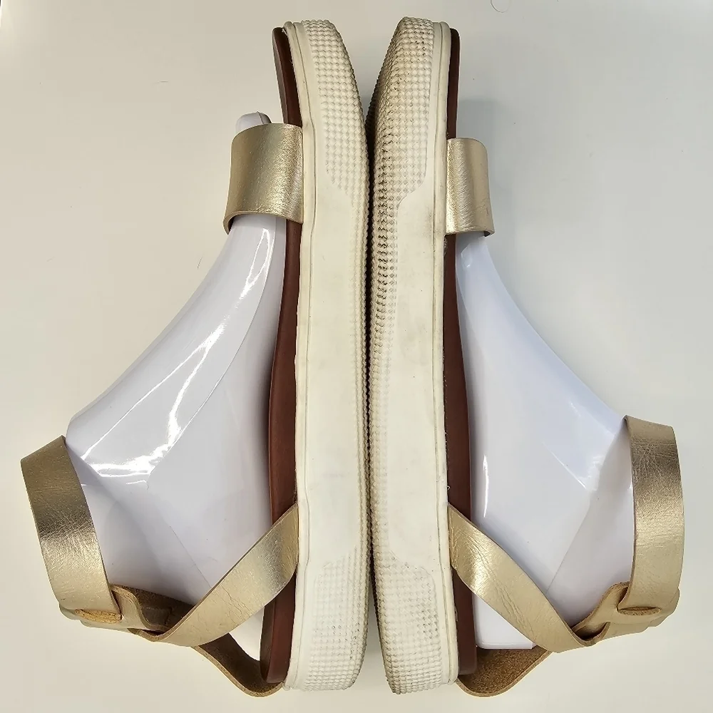 Torrid Gold Faux Leather Ankle Strap Flatform (WW)